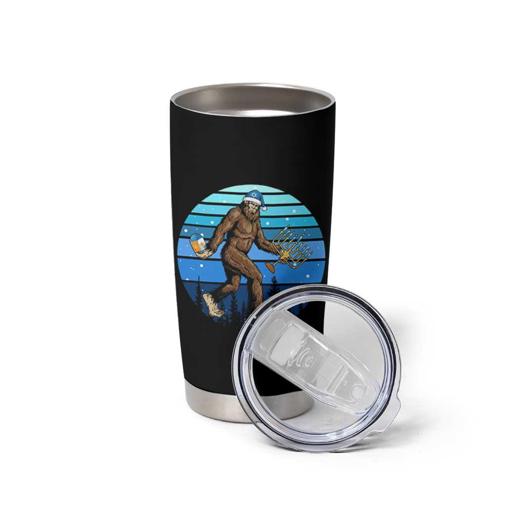 Funny Christmas Hanukkah Bigfoot Lover Tumbler Cup Jewish Holiday Gift - Wonder Print Shop