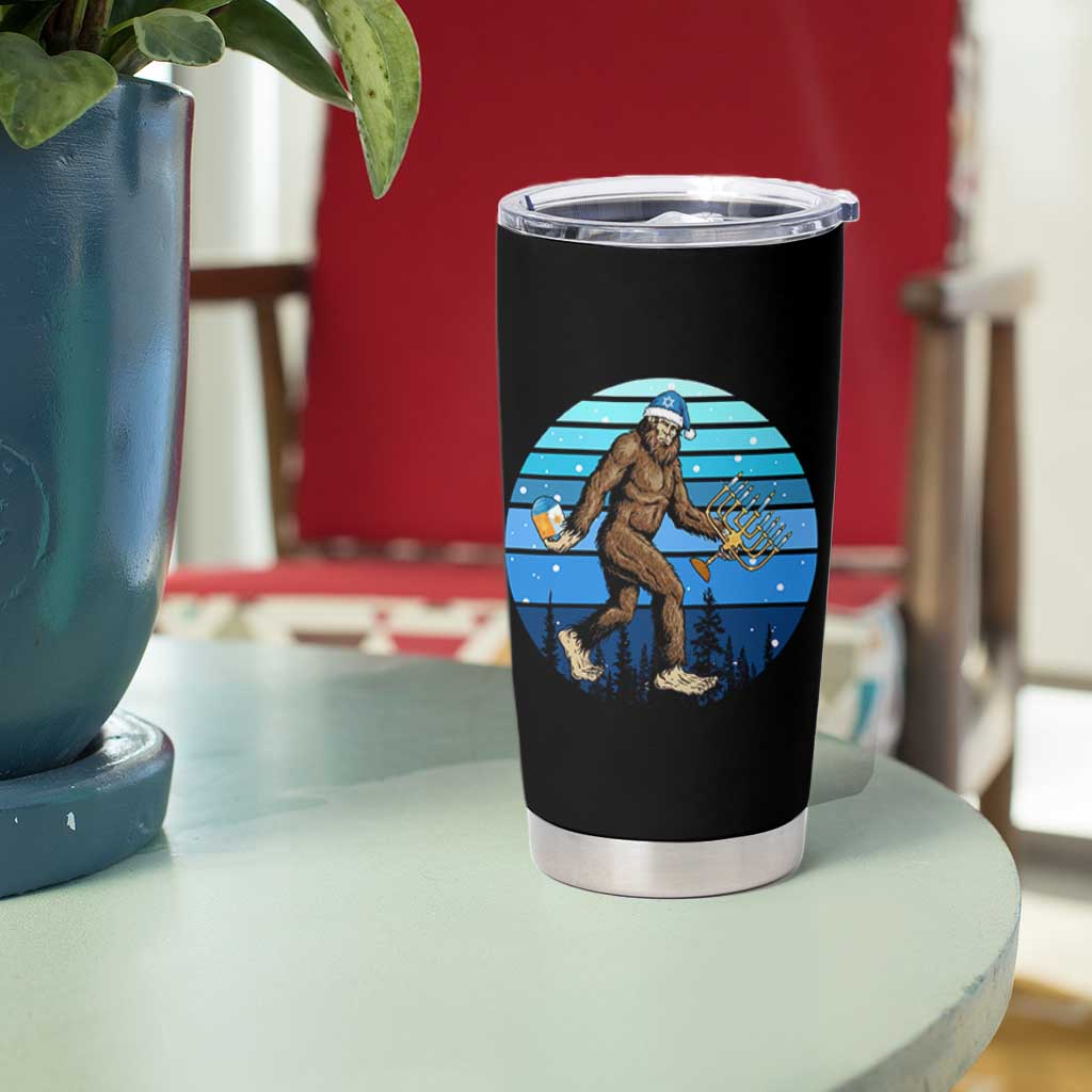 Funny Christmas Hanukkah Bigfoot Lover Tumbler Cup Jewish Holiday Gift - Wonder Print Shop