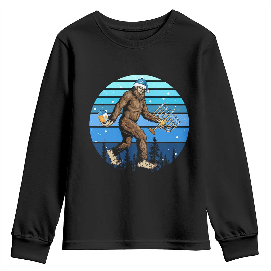 Funny Christmas Hanukkah Bigfoot Lover Youth Sweatshirt Jewish Holiday Gift - Wonder Print Shop