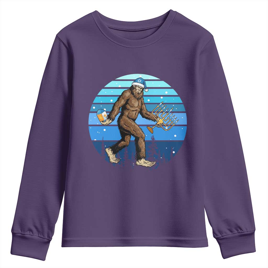 Funny Christmas Hanukkah Bigfoot Lover Youth Sweatshirt Jewish Holiday Gift - Wonder Print Shop