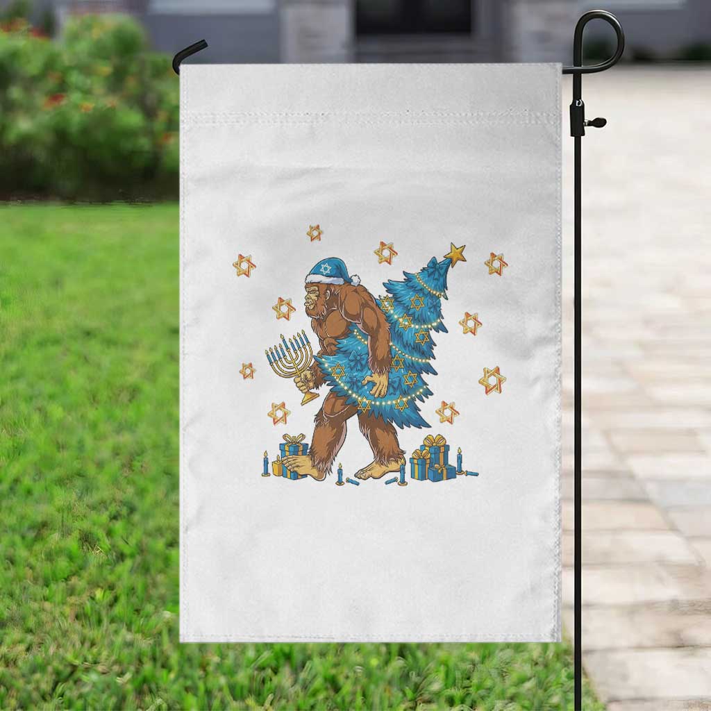 Funny Hanukkah Bigfoot Lover Jewish Holiday Gift Garden Flag - Wonder Print Shop