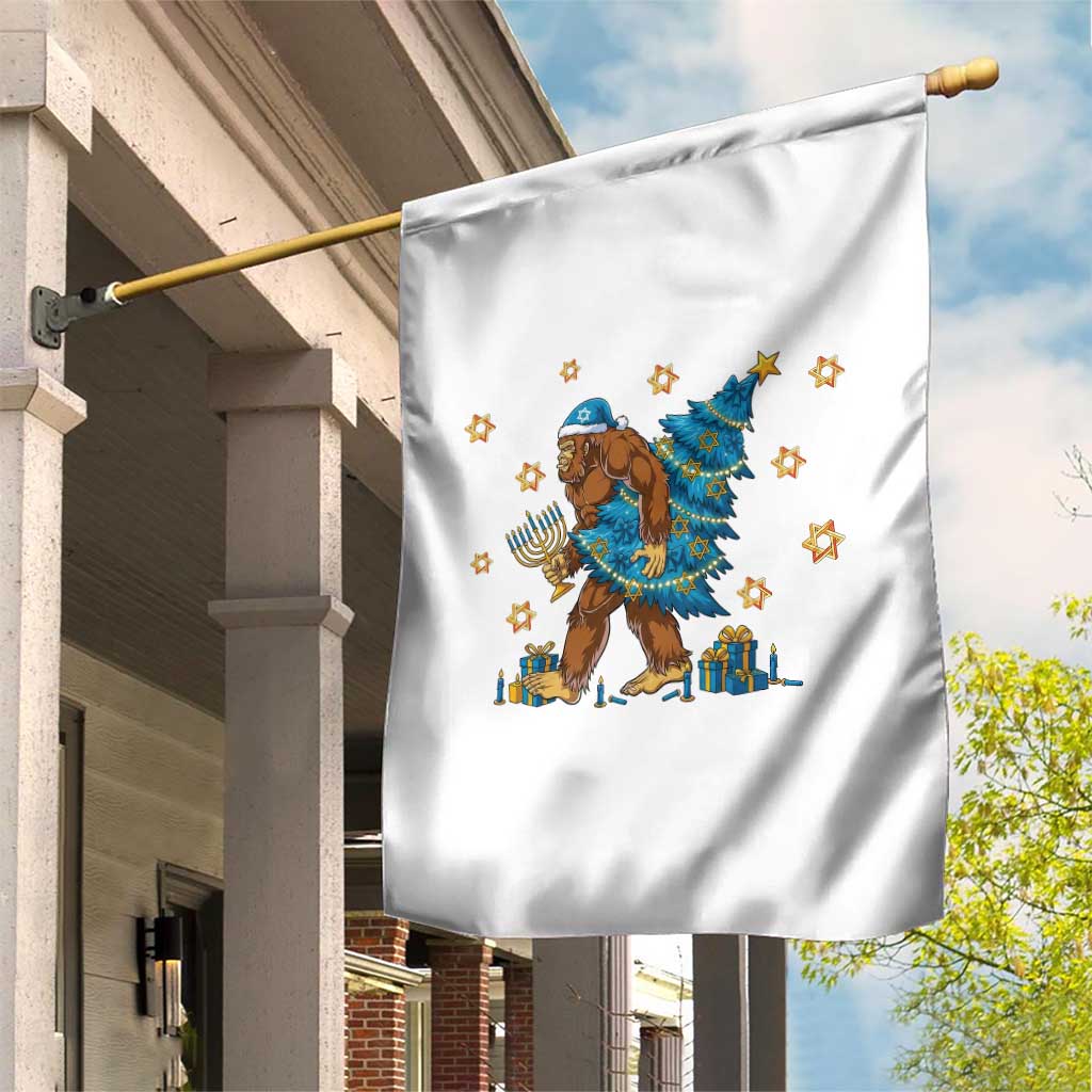 Funny Hanukkah Bigfoot Lover Jewish Holiday Gift Garden Flag - Wonder Print Shop