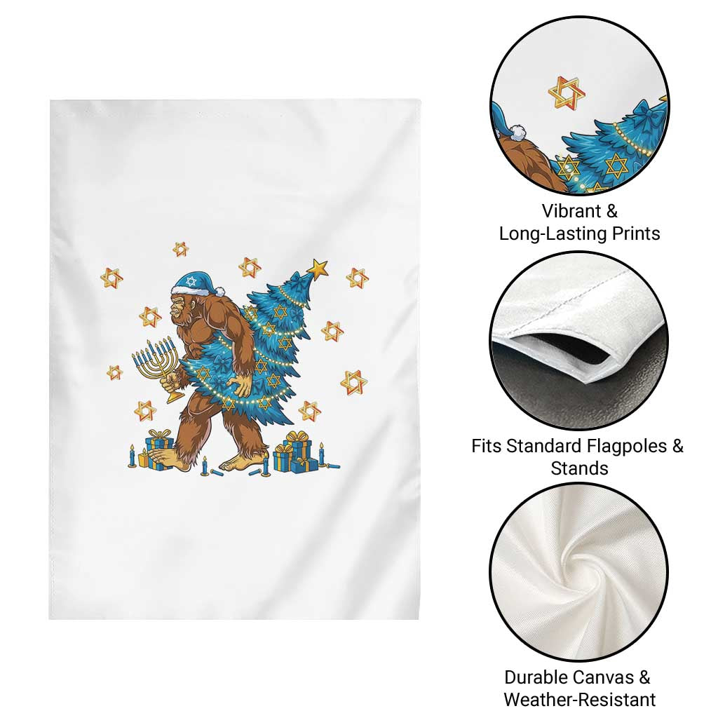 Funny Hanukkah Bigfoot Lover Jewish Holiday Gift Garden Flag - Wonder Print Shop