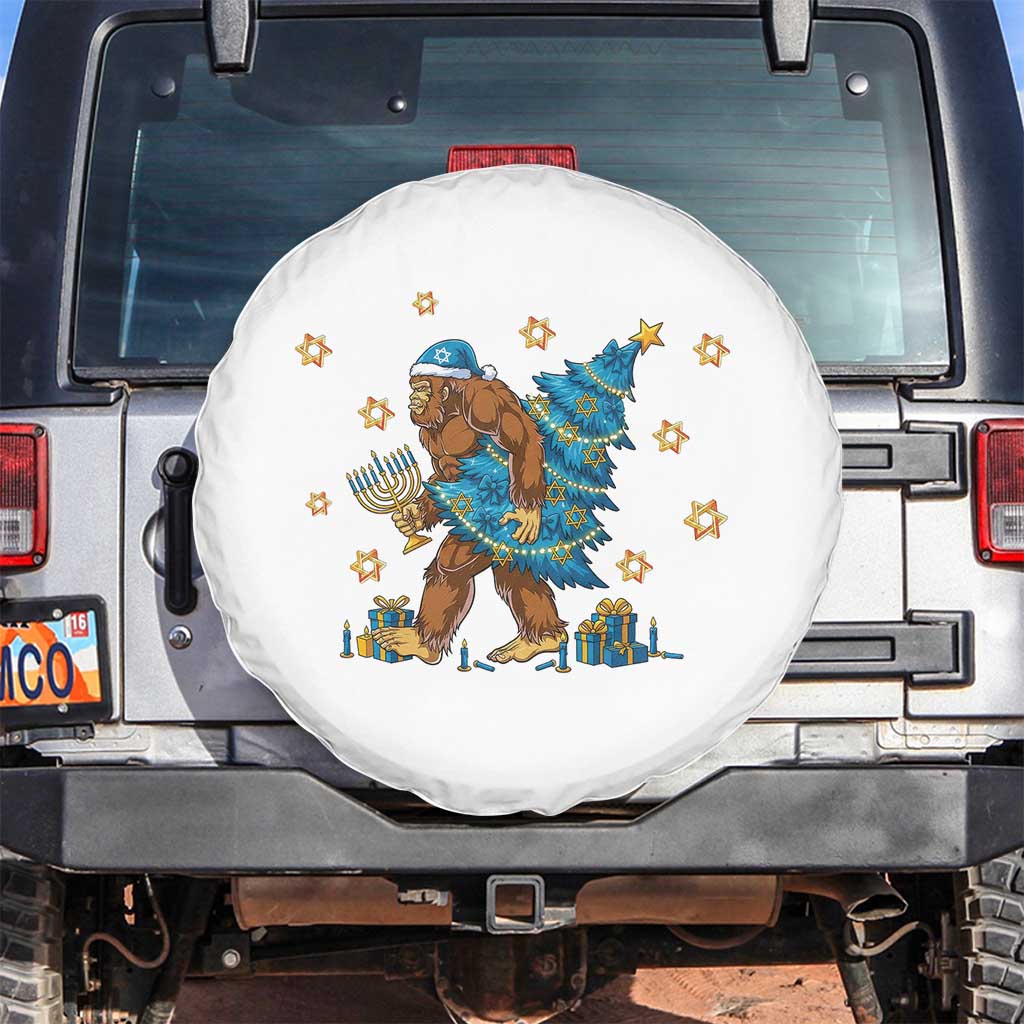 Funny Hanukkah Bigfoot Lover Jewish Holiday Gift Spare Tire Cover - Wonder Print Shop