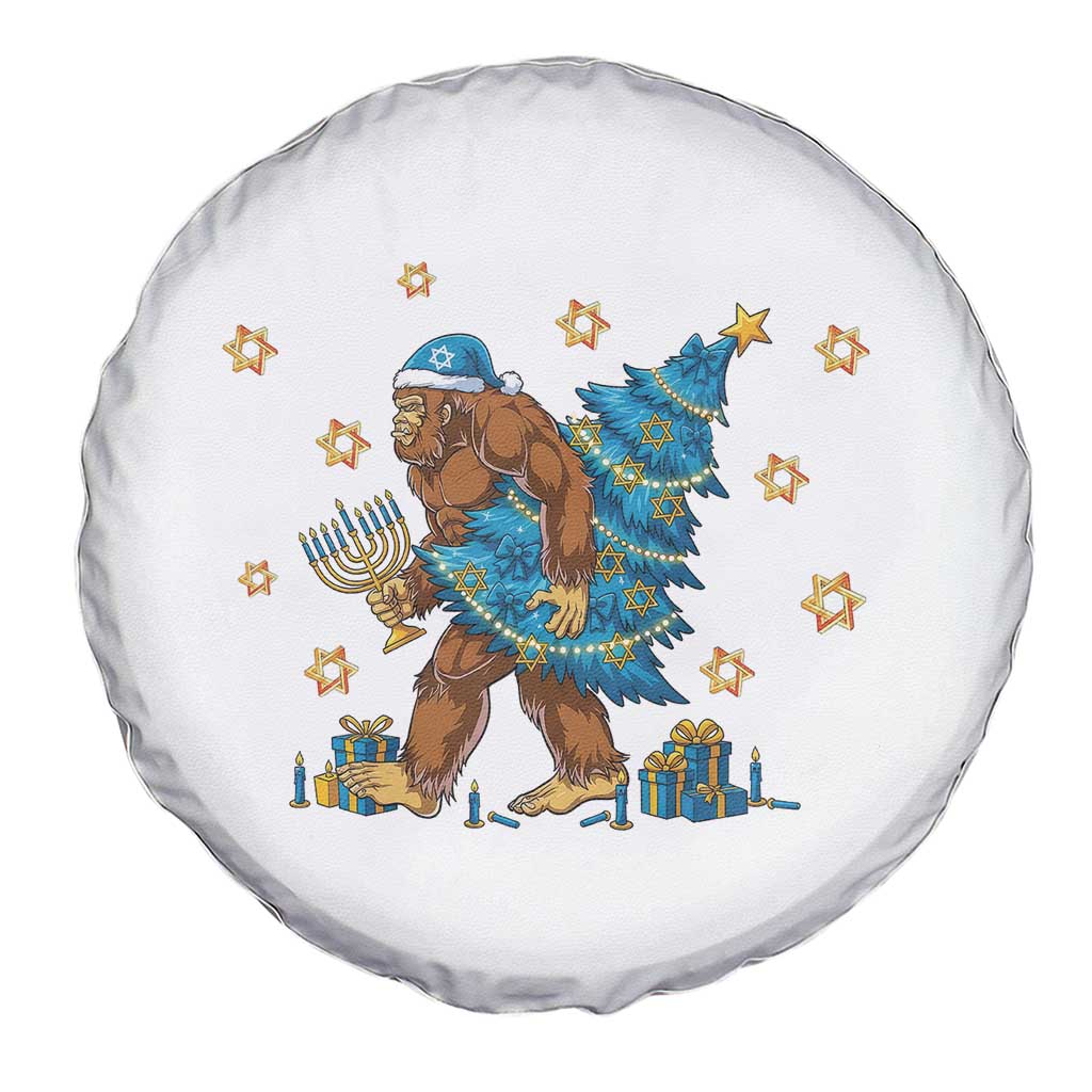 Funny Hanukkah Bigfoot Lover Jewish Holiday Gift Spare Tire Cover - Wonder Print Shop
