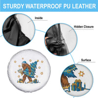 Funny Hanukkah Bigfoot Lover Jewish Holiday Gift Spare Tire Cover - Wonder Print Shop