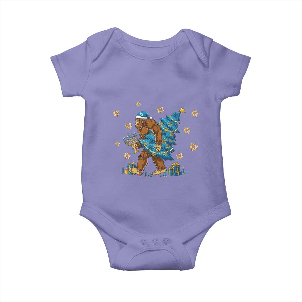 Funny Hanukkah Bigfoot Lover Jewish Holiday Gift Baby Onesie - Wonder Print Shop