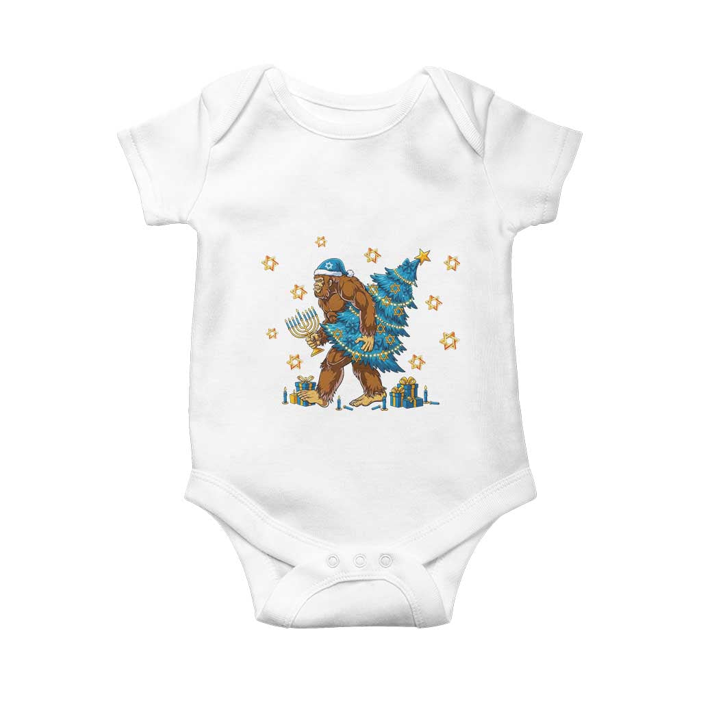 Funny Hanukkah Bigfoot Lover Jewish Holiday Gift Baby Onesie - Wonder Print Shop