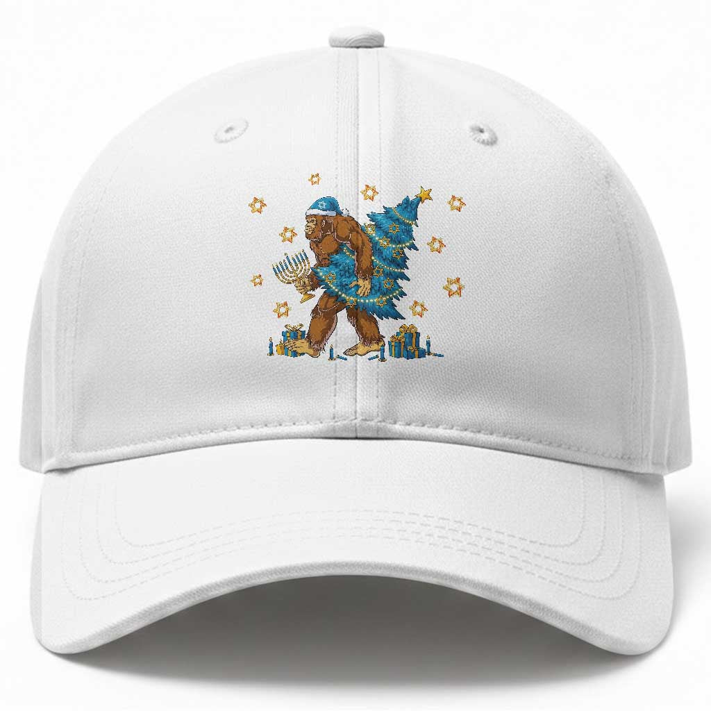 Funny Hanukkah Bigfoot Lover Jewish Holiday Gift Baseball Cap