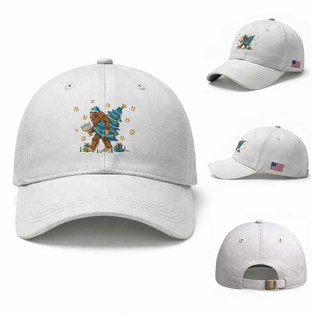 Funny Hanukkah Bigfoot Lover Jewish Holiday Gift Baseball Cap