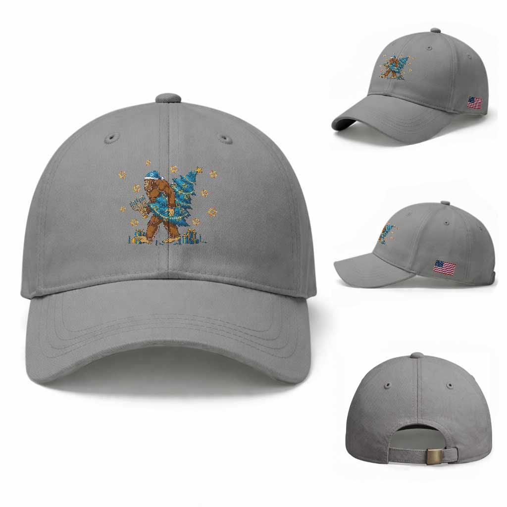 Funny Hanukkah Bigfoot Lover Jewish Holiday Gift Baseball Cap