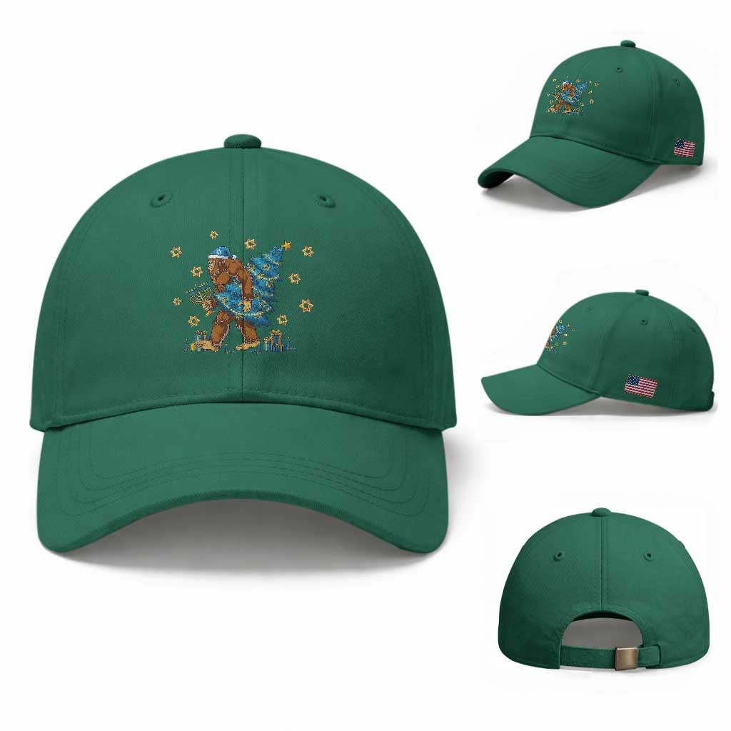 Funny Hanukkah Bigfoot Lover Jewish Holiday Gift Baseball Cap