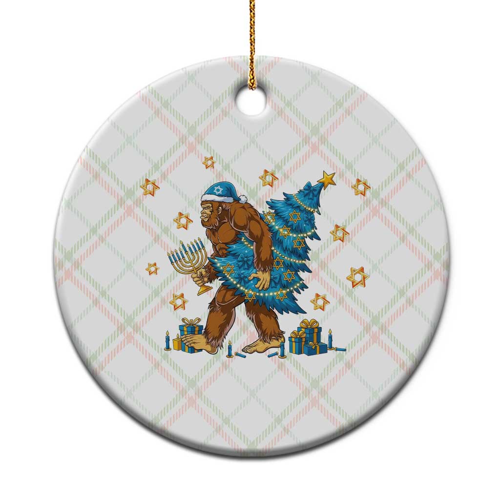 Funny Hanukkah Bigfoot Lover Jewish Holiday Gift Ceramic Ornament - Wonder Print Shop