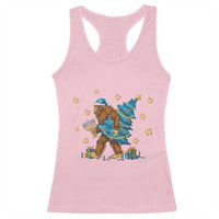 Funny Hanukkah Bigfoot Lover Jewish Holiday Gift Racerback Tank Top - Wonder Print Shop