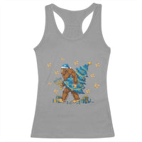 Funny Hanukkah Bigfoot Lover Jewish Holiday Gift Racerback Tank Top - Wonder Print Shop
