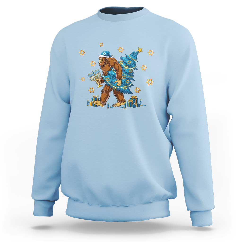 Funny Hanukkah Bigfoot Lover Jewish Holiday Gift Sweatshirt - Wonder Print Shop