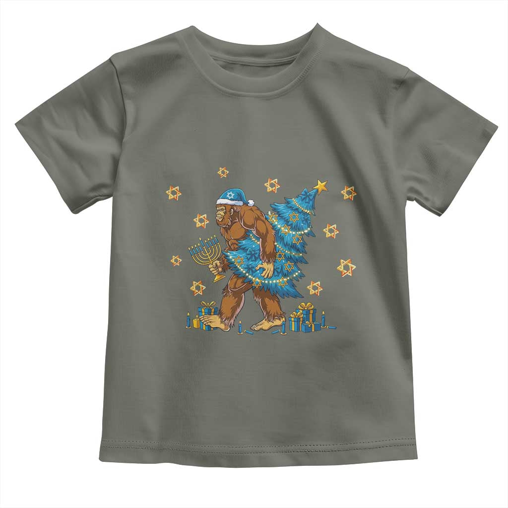 Funny Hanukkah Bigfoot Lover Jewish Holiday Gift Toddler T Shirt - Wonder Print Shop