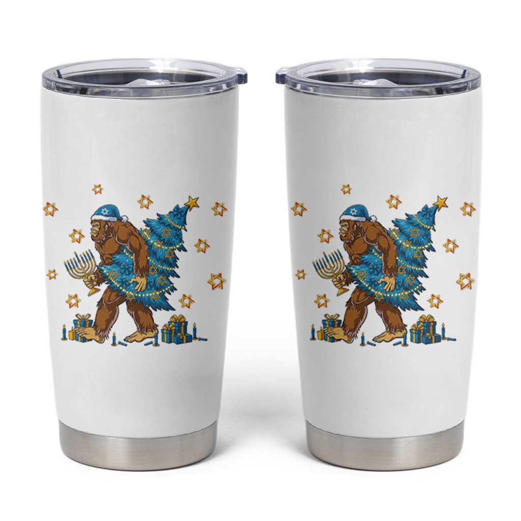 Funny Hanukkah Bigfoot Lover Jewish Holiday Gift Tumbler Cup - Wonder Print Shop