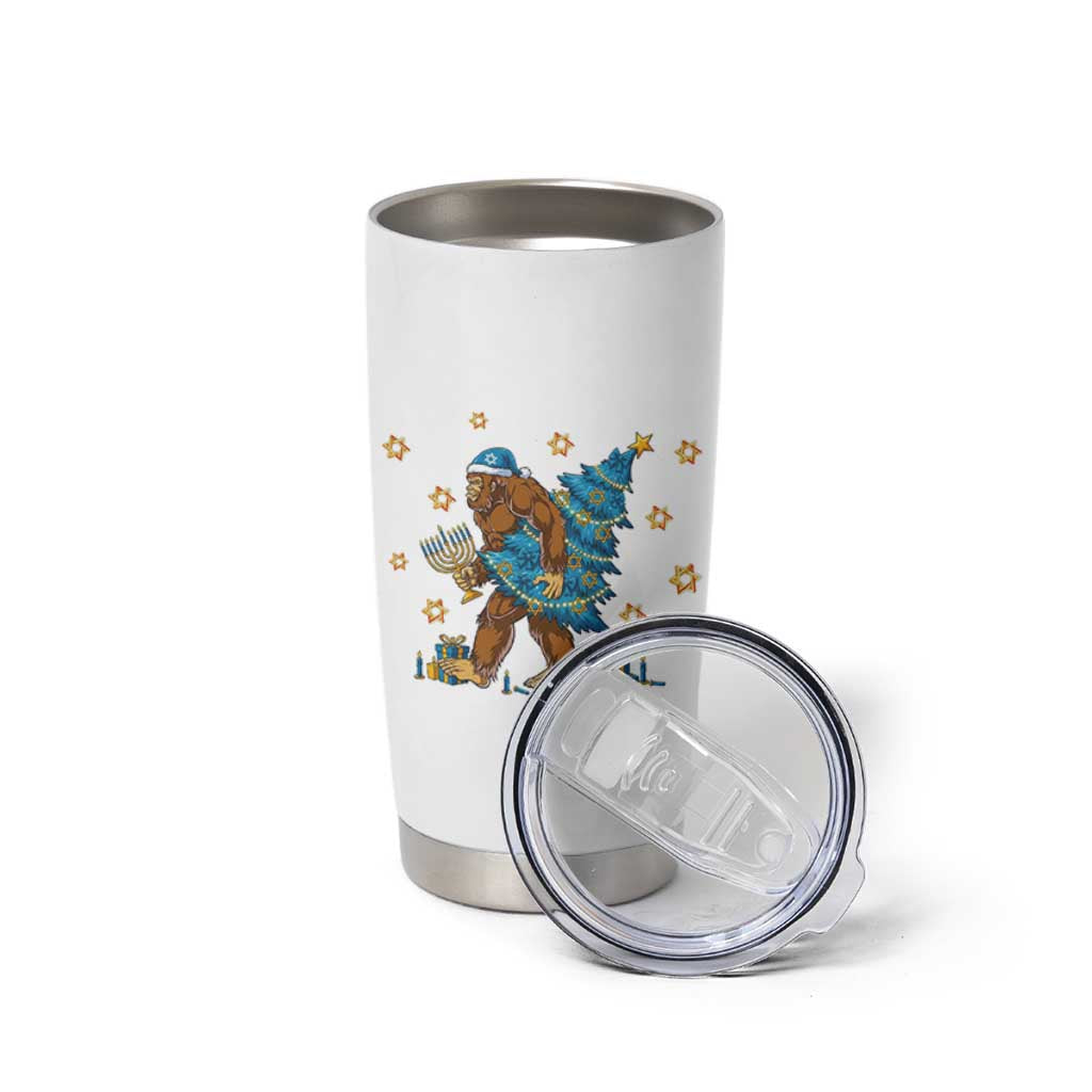 Funny Hanukkah Bigfoot Lover Jewish Holiday Gift Tumbler Cup - Wonder Print Shop