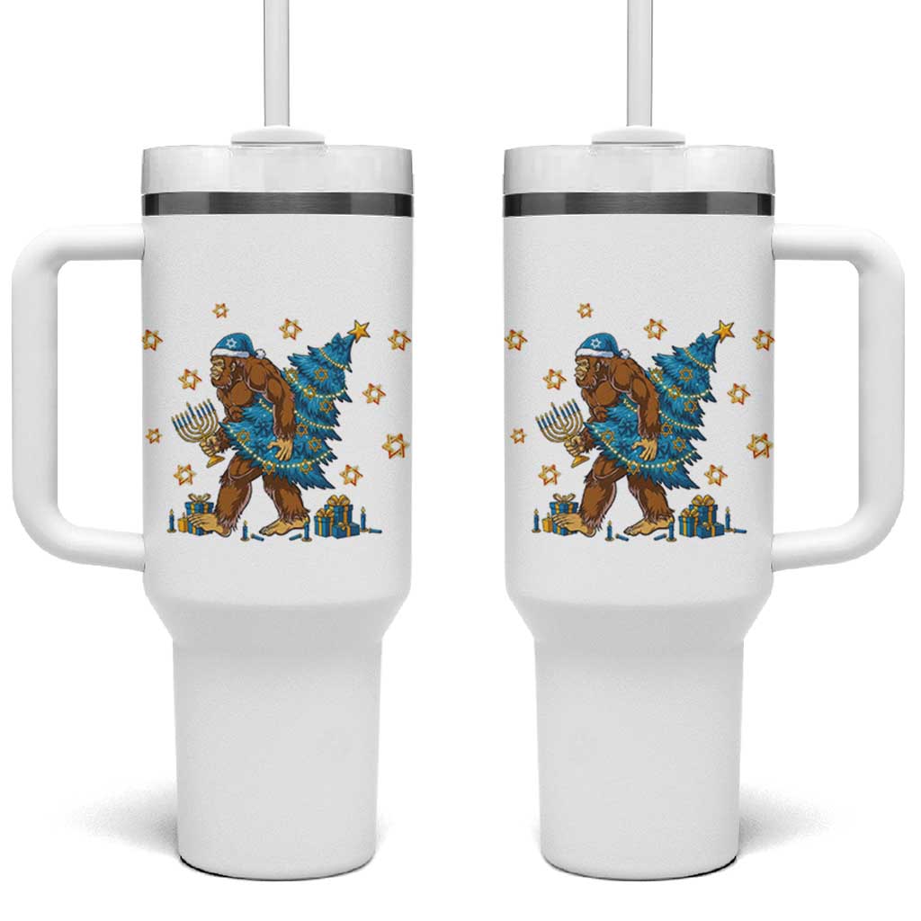 Funny Hanukkah Bigfoot Lover Jewish Holiday Gift Tumbler With Handle - Wonder Print Shop