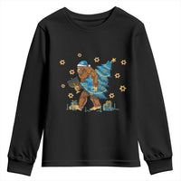 Funny Hanukkah Bigfoot Lover Jewish Holiday Gift Youth Sweatshirt - Wonder Print Shop