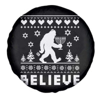 Funny Hanukkah Bigfoot Spare Tire Cover Believe Ugly Sweater Jewish Holiday Gift - Wonder Print Shop