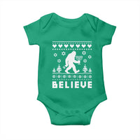 Funny Hanukkah Bigfoot Baby Onesie Believe Ugly Sweater Jewish Holiday Gift - Wonder Print Shop