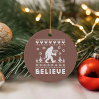 Funny Hanukkah Bigfoot Ceramic Ornament Believe Ugly Sweater Jewish Holiday Gift - Wonder Print Shop