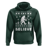 Funny Hanukkah Bigfoot Hoodie Believe Ugly Sweater Jewish Holiday Gift - Wonder Print Shop