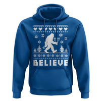 Funny Hanukkah Bigfoot Hoodie Believe Ugly Sweater Jewish Holiday Gift - Wonder Print Shop