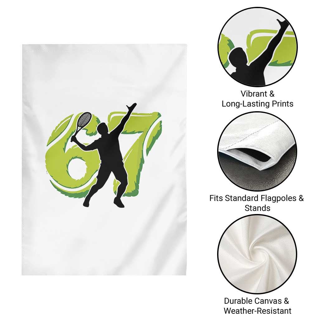 Funny Gen Z Alpha Gift Garden Flag Six Seven Meme Tennis Lover - Wonder Print Shop