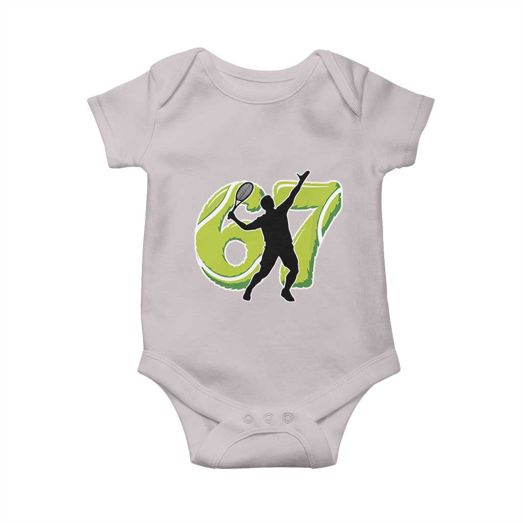 Funny Gen Z Alpha Gift Baby Onesie Six Seven Meme Tennis Lover - Wonder Print Shop