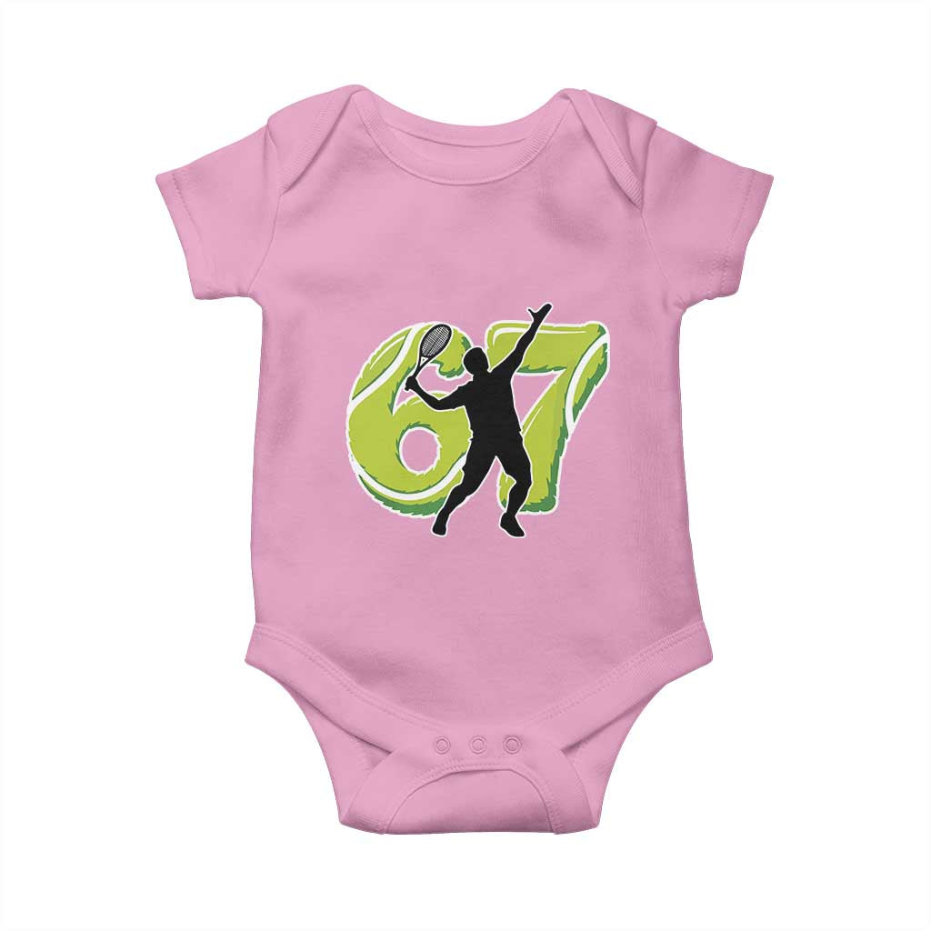 Funny Gen Z Alpha Gift Baby Onesie Six Seven Meme Tennis Lover - Wonder Print Shop