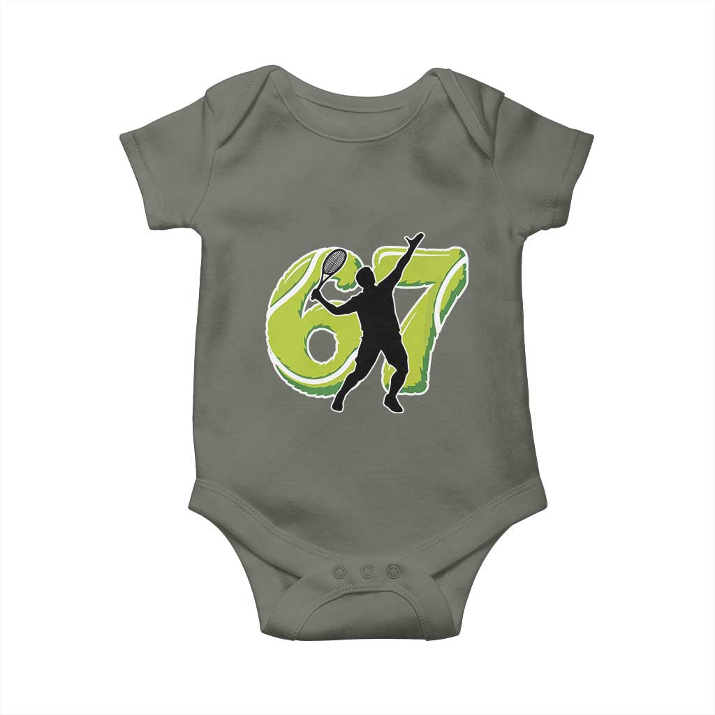Funny Gen Z Alpha Gift Baby Onesie Six Seven Meme Tennis Lover - Wonder Print Shop