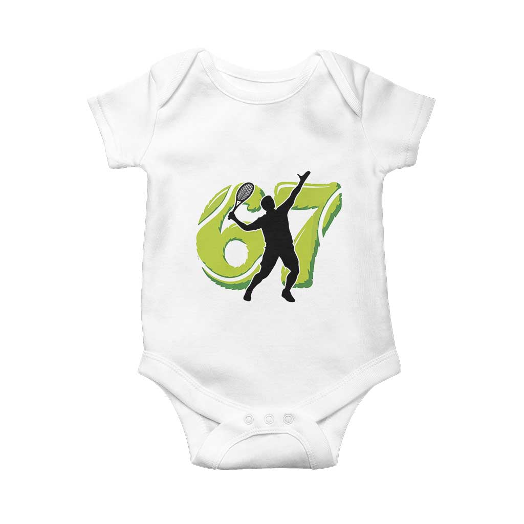 Funny Gen Z Alpha Gift Baby Onesie Six Seven Meme Tennis Lover - Wonder Print Shop