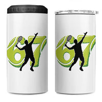 Funny Gen Z Alpha Gift 4 in 1 Can Cooler Tumbler Six Seven Meme Tennis Lover - Wonder Print Shop