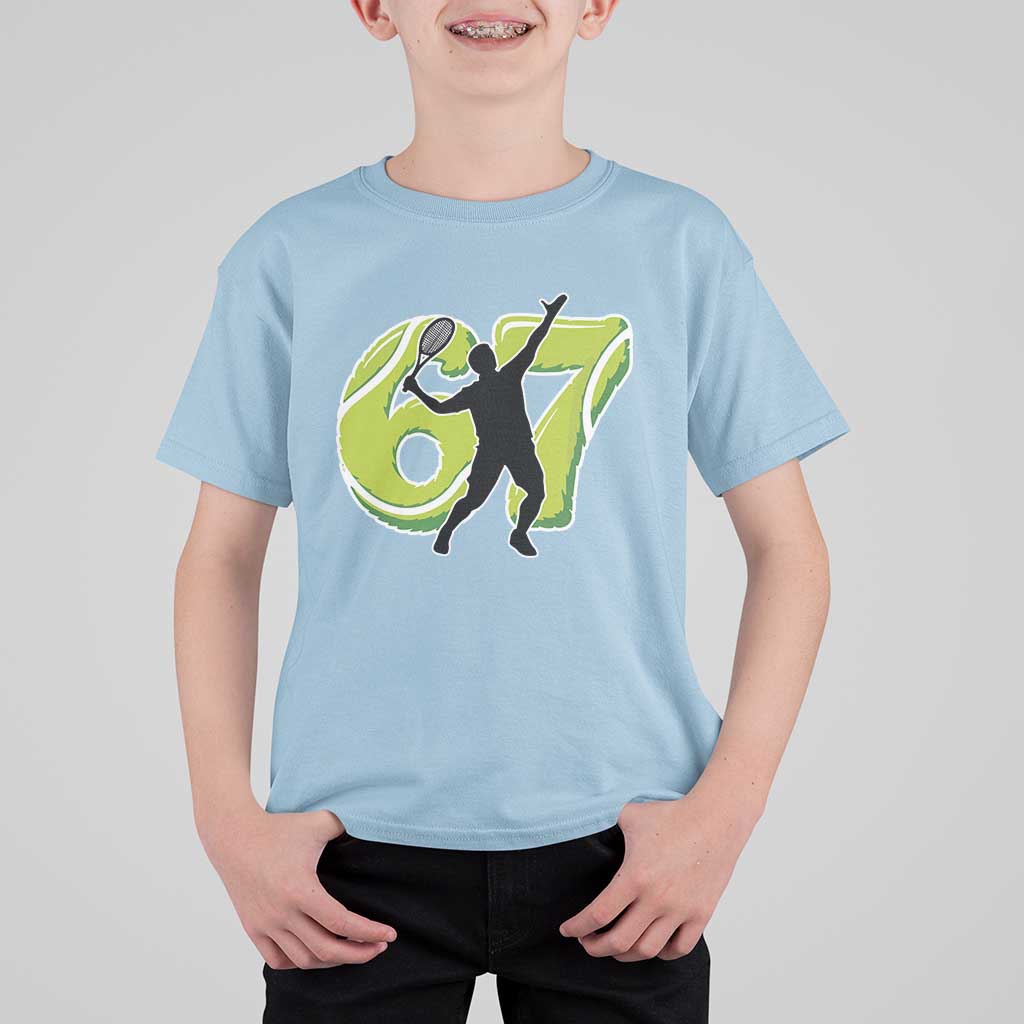 Funny Gen Z Alpha Gift T Shirt For Kid Six Seven Meme Tennis Lover - Wonder Print Shop