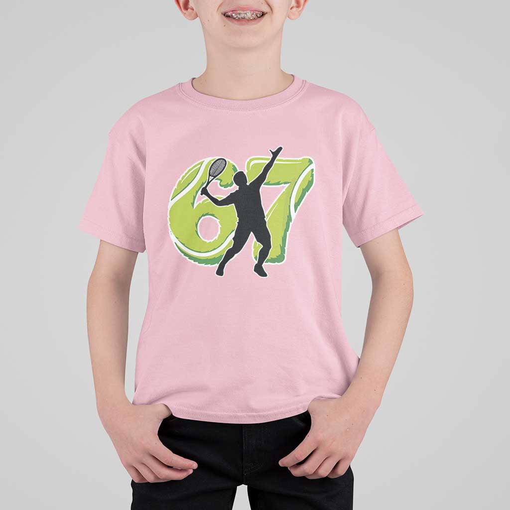 Funny Gen Z Alpha Gift T Shirt For Kid Six Seven Meme Tennis Lover - Wonder Print Shop