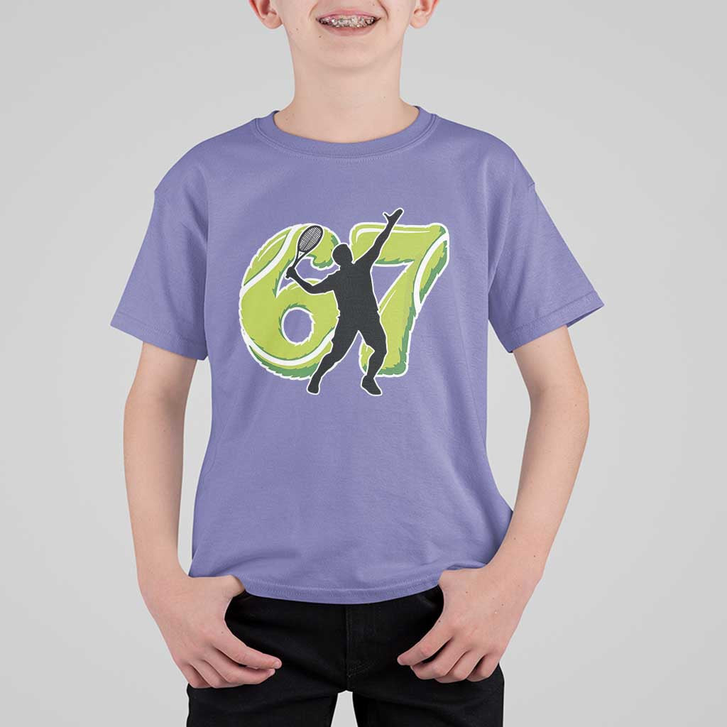 Funny Gen Z Alpha Gift T Shirt For Kid Six Seven Meme Tennis Lover - Wonder Print Shop