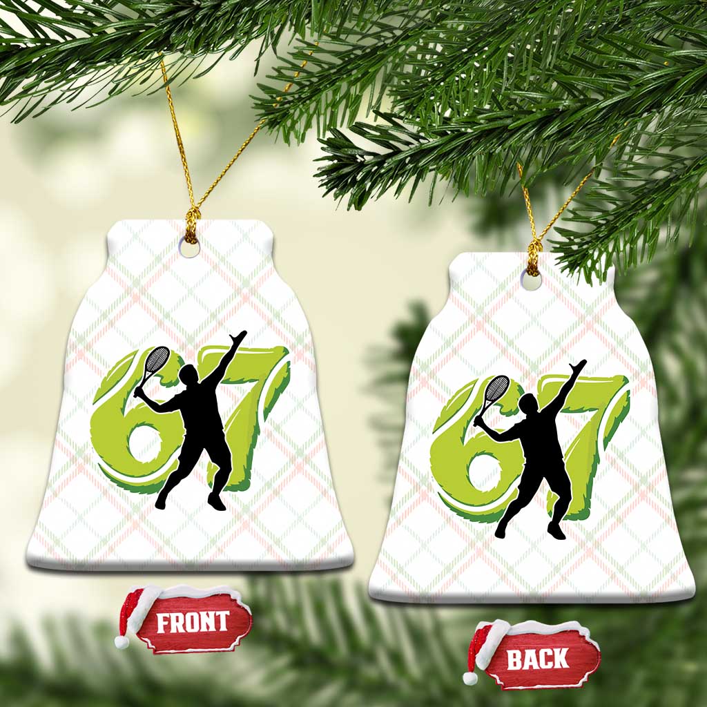 Funny Gen Z Alpha Gift Ceramic Ornament Six Seven Meme Tennis Lover - Wonder Print Shop