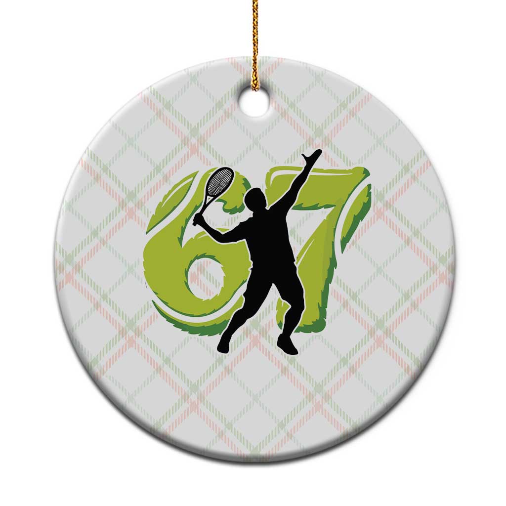Funny Gen Z Alpha Gift Ceramic Ornament Six Seven Meme Tennis Lover - Wonder Print Shop