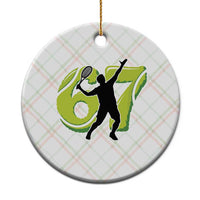 Funny Gen Z Alpha Gift Ceramic Ornament Six Seven Meme Tennis Lover - Wonder Print Shop