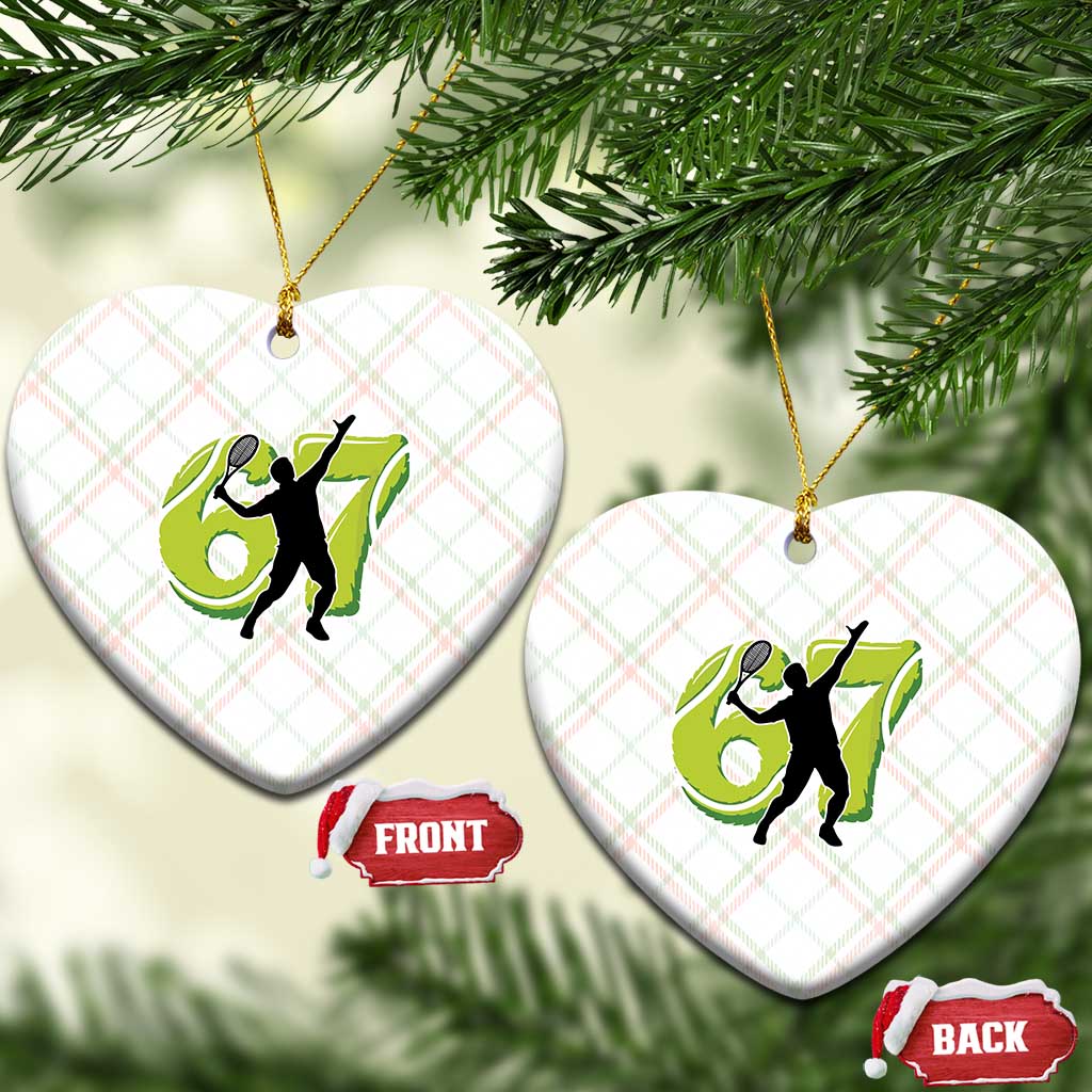 Funny Gen Z Alpha Gift Ceramic Ornament Six Seven Meme Tennis Lover - Wonder Print Shop