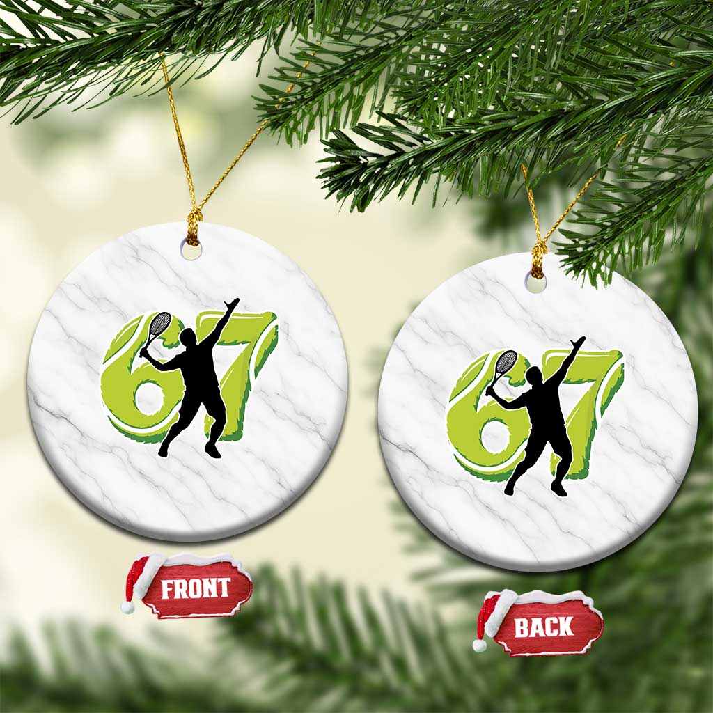 Funny Gen Z Alpha Gift Ceramic Ornament Six Seven Meme Tennis Lover - Wonder Print Shop