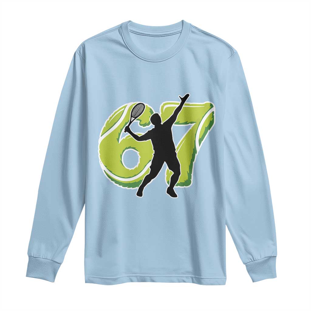 Funny Gen Z Alpha Gift Long Sleeve Shirt Six Seven Meme Tennis Lover - Wonder Print Shop
