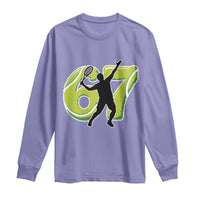 Funny Gen Z Alpha Gift Long Sleeve Shirt Six Seven Meme Tennis Lover - Wonder Print Shop