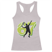 Funny Gen Z Alpha Gift Racerback Tank Top Six Seven Meme Tennis Lover - Wonder Print Shop