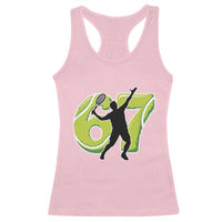 Funny Gen Z Alpha Gift Racerback Tank Top Six Seven Meme Tennis Lover - Wonder Print Shop