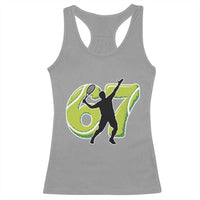 Funny Gen Z Alpha Gift Racerback Tank Top Six Seven Meme Tennis Lover - Wonder Print Shop
