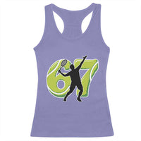Funny Gen Z Alpha Gift Racerback Tank Top Six Seven Meme Tennis Lover - Wonder Print Shop